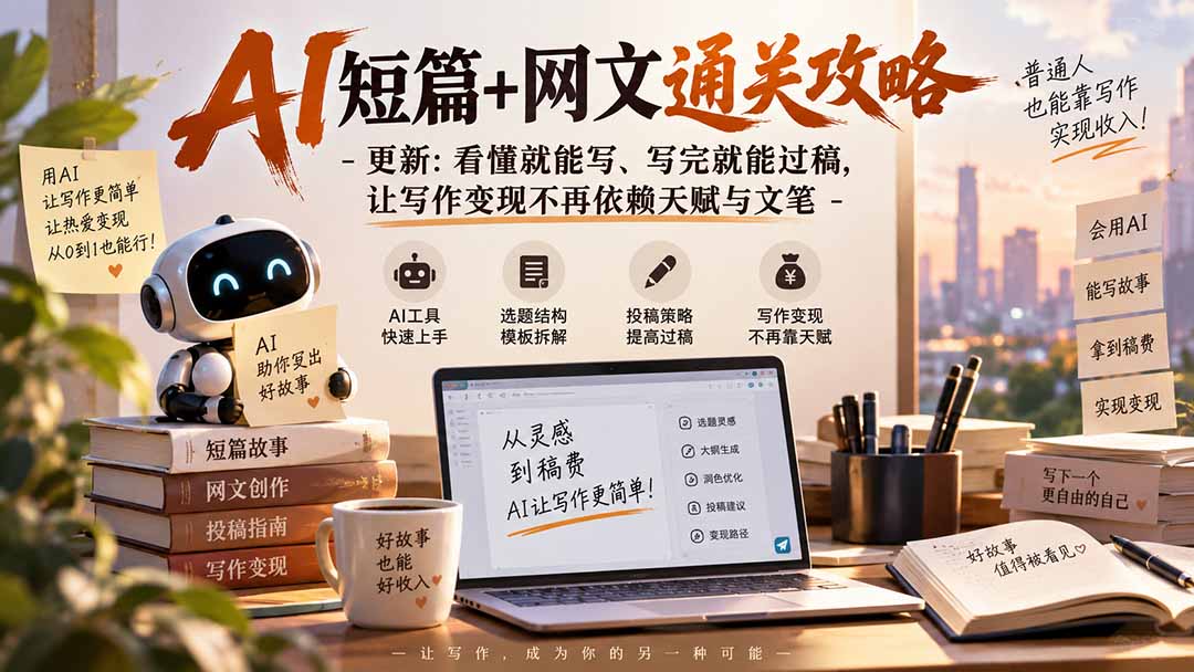 （20578期）AI短篇+网文通关攻略-更新0921：看懂就能写、写完就能过稿，让写作变现不再依赖天赋与文笔-小二项目网