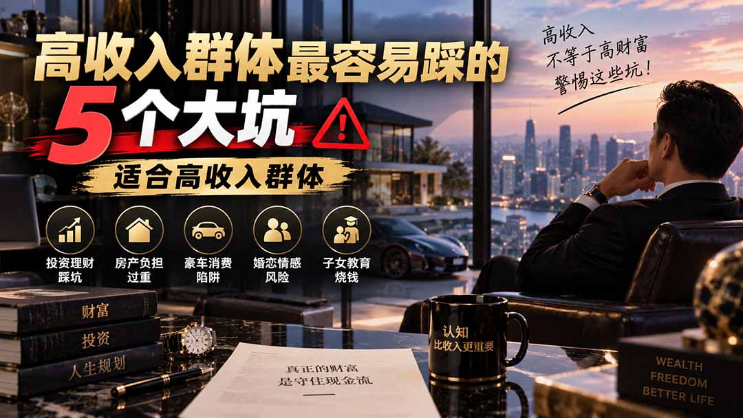 （20289期）付费文章：高收入群体最容易踩的5个大坑，适合高收入群体-小二项目网