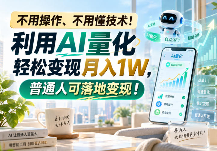 (20429期)利用AI量化轻松变现月入1W,普通人可落地变现,不用操作、不用懂技术!-小二项目网