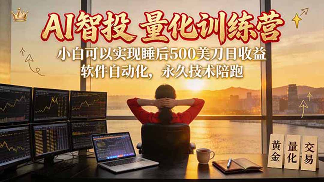 （20433期）AI智投EA量化训练营【第三期】，多策略智投+防爆技术+趋势分析 ，轻松上手，矩阵放大，长期稳定。-小二项目网