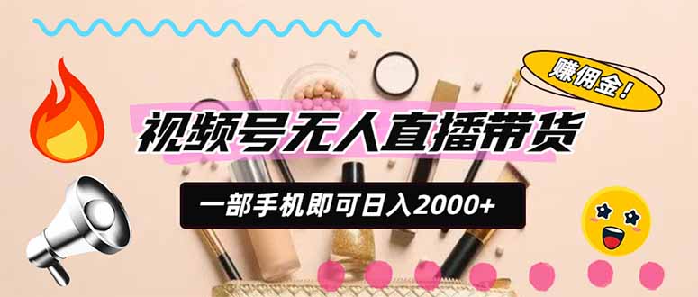 （20315期）视频号带货，一天2000+，一部手机即可开展的完美副业，无需投资-小二项目网