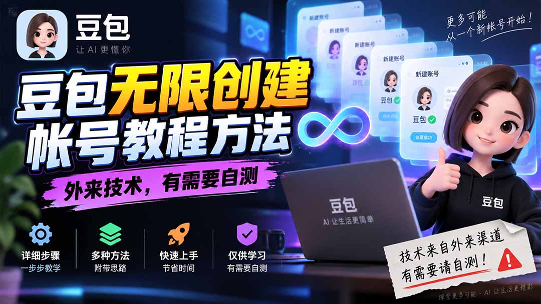 (20550期)豆包无限创建帐号教程方法,外来技术,有需要自测-小二项目网