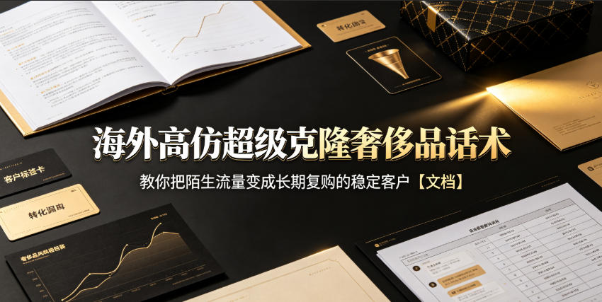海外高仿超级克隆奢侈品话术，教你把陌生流量变成长期复购的稳定客户【文档】-小二项目网