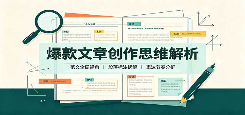 爆款文章创作思维解析：全局视角拆解范文，梳理行文逻辑，搭配真实拆文实操案例-小二项目网