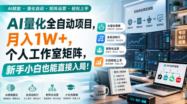 （20270期）AI黄金量化玩法，新手低成本入局的最佳跳板，月收益轻松万元！-小二项目网