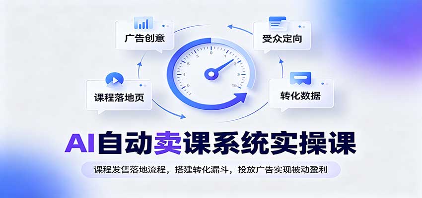 AI自动卖课系统实操课：课程发售落地流程，搭建转化漏斗，投放广告实现被动盈利-小二项目网