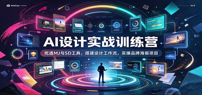 AI设计实战训练营：吃透MJ与SD工具，搭建设计工作流，实操品牌海报项目-小二项目网