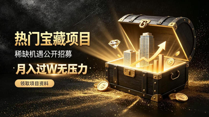 稀缺宝藏项目公开招募，低风险入局解锁月入过1W+机会【揭秘】-小二项目网