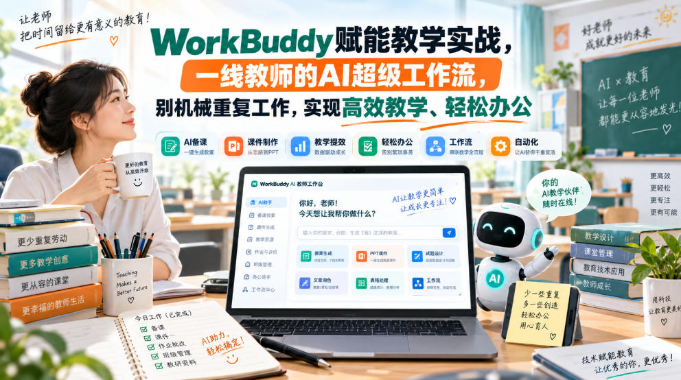 WorkBuddy赋能教学实战，一线教师的AI超级工作流，别机械重复工作，实现高效教学、轻松办公-小二项目网