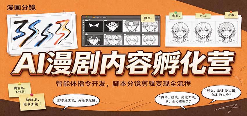 AI漫剧内容孵化营：智能体指令开发，脚本分镜剪辑变现全流程-小二项目网