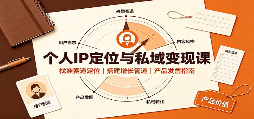 个人IP定位与私域变现课：找准赛道定位，搭建增长管道，产品发售指南-小二项目网