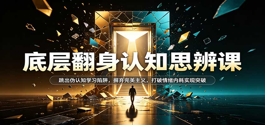 底层翻身认知思辨课：跳出伪认知学习陷阱，摒弃完美主义，打破情绪内耗实现突破-小二项目网