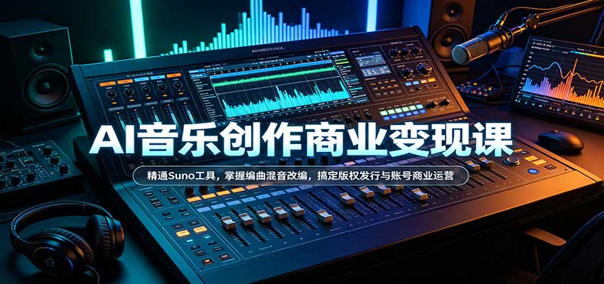 AI音乐创作商业变现课：精通Suno工具，掌握编曲混音改编，搞定版权发行与账号商业运营-小二项目网