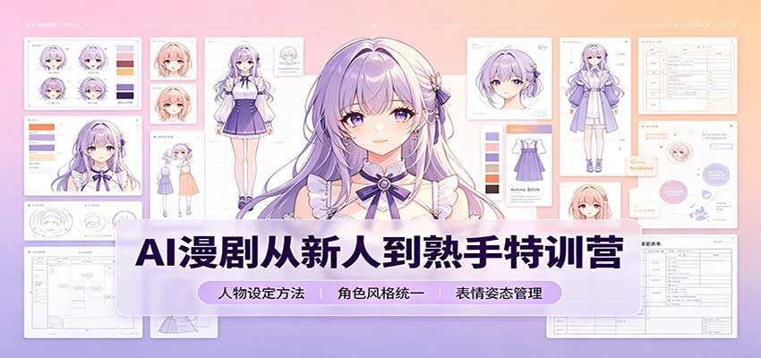 AI漫剧从新人到熟手特训营：剧本分镜创作，提示词模板，人物设定与工具资源-小二项目网