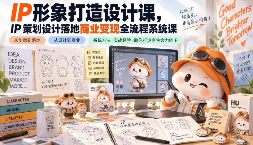 IP形象打造设计课，IP策划设计落地商业变现全流程系统课-小二项目网