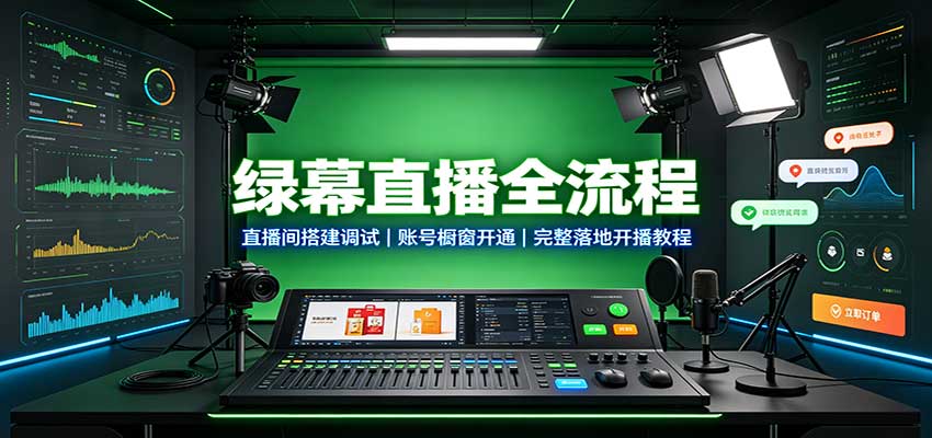 绿幕直播全流程：直播间搭建调试，账号橱窗开通，完整落地开播教程-小二项目网