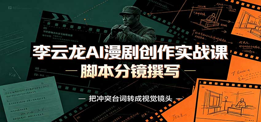 李云龙AI漫剧创作实战课：角色人设还原，脚本分镜撰写，AI漫剧成片完整制作教学-小二项目网