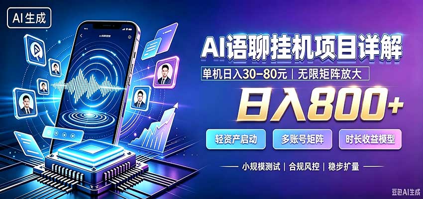 AI语聊挂机，日入800+，适用个人副业，工作室矩阵操作-小二项目网