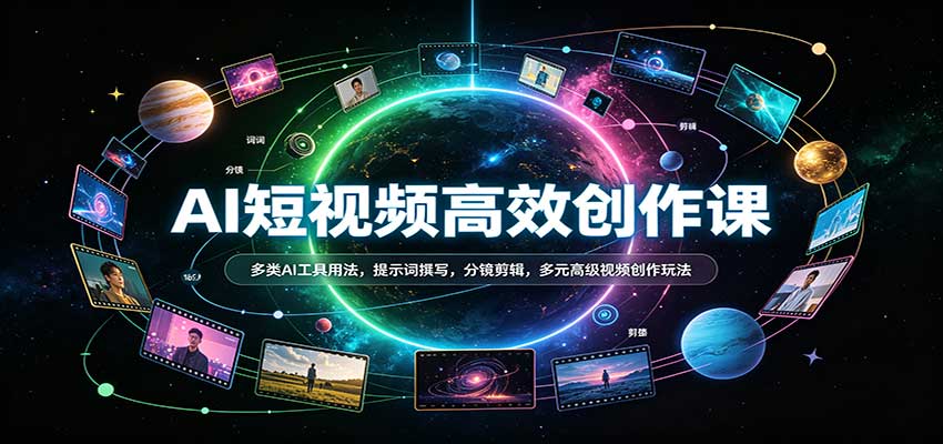 AI短视频高效创作课：多类AI工具用法，提示词撰写，分镜剪辑，多元高级视频创作玩法-小二项目网