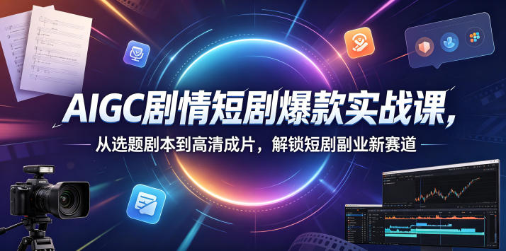 AIGC剧情短剧爆款实战课，从选题剧本到高清成片，解锁短剧副业新赛道（更新0906）-小二项目网