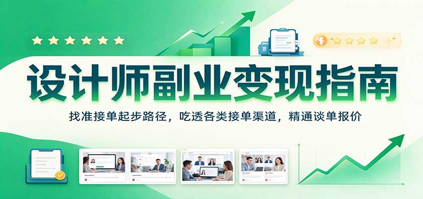 设计师副业变现指南：找准接单起步路径，吃透各类接单渠道，精通谈单报价-小二项目网