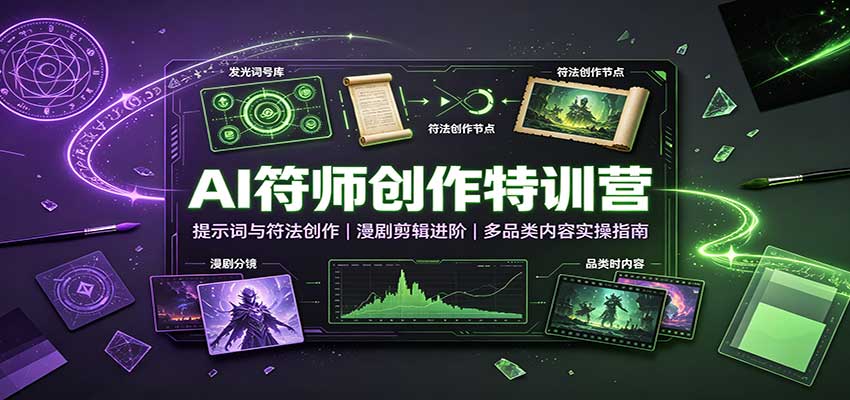 AI符师创作特训营：提示词与符法创作，漫剧剪辑进阶，多品类内容实操指南-小二项目网