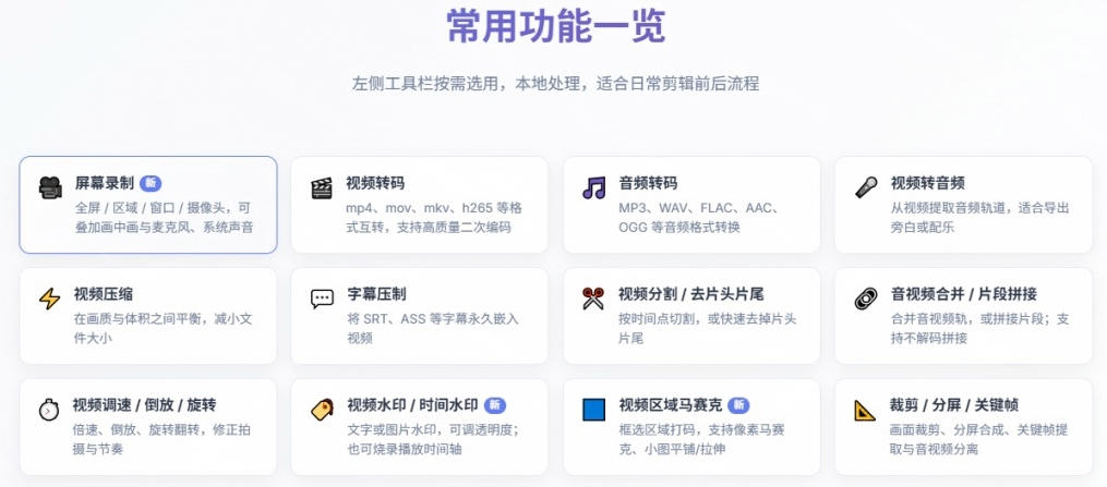 图片[3]-超强本地工具箱来了！内置屏幕录制、音视频切割合并、视频压缩提取等，永久免费蝌蚪视频转换大师-小二项目网