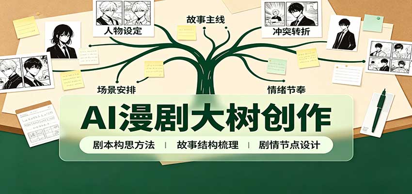 AI漫剧大树创作：剧本构思课程讲解，软件插件配置，配套工具资料完整梳理-小二项目网
