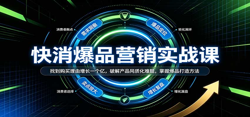 快消爆品营销实战课：找到购买理由增长一个亿，破解产品同质化难题，掌握爆品打造方法-小二项目网