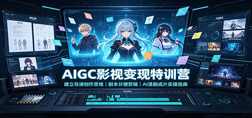 AIGC影视变现特训营：建立导演创作思维，剧本分镜剪辑，AI漫剧成片实操指南-小二项目网
