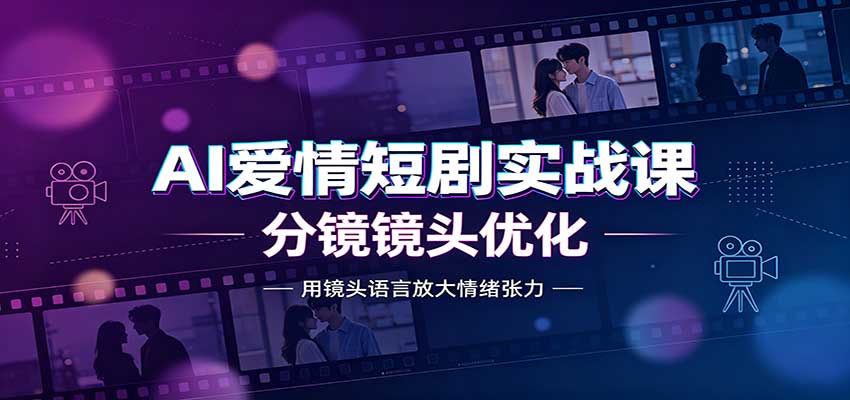 AI爱情短剧实战课：故事剧本创作，分镜镜头优化，智能体提示词-小二项目网