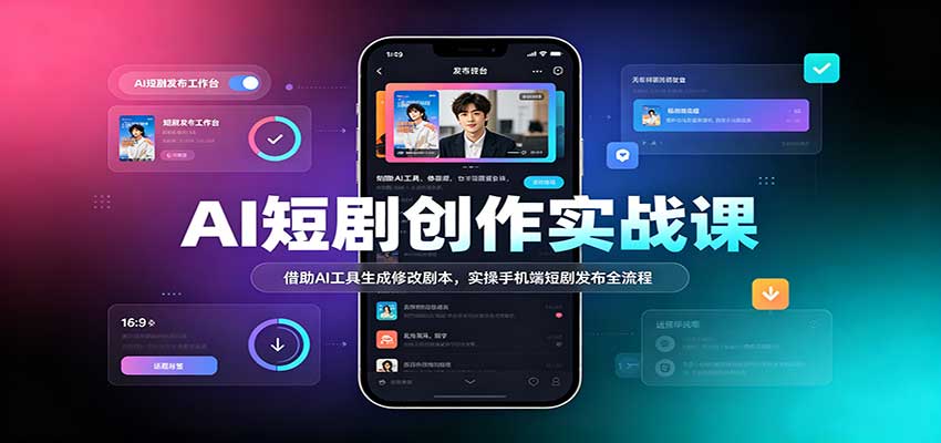 AI短剧创作实战课：借助AI工具生成修改剧本，实操手机端短剧发布全流程-小二项目网