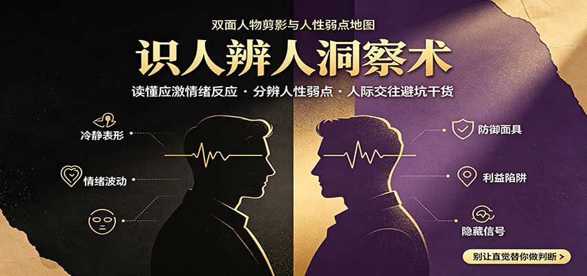 识人辨人终极心法：读懂应激情绪反应，分辨人性弱点，人际交往避坑干货-小二项目网