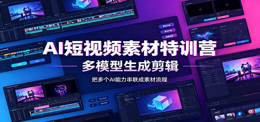 AI短视频素材特训营：Codex本地部署实操，多模型生成剪辑，爆量素材挖掘教学-小二项目网