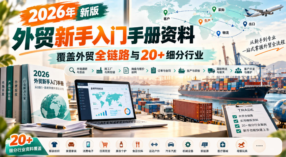 2026年新版外贸新手入门手册资料，覆盖外贸全链路与20+细分行业-小二项目网