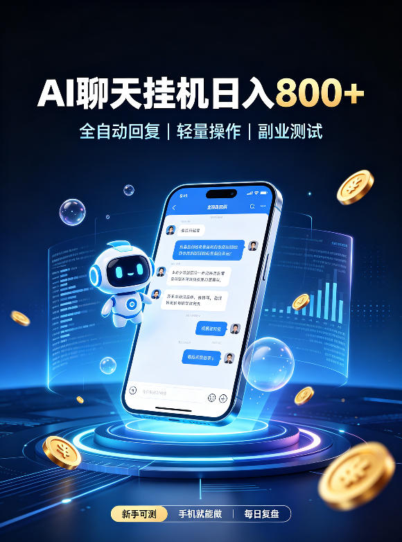 AI聊天挂G项目，日入800+，适用个人副业，工作室矩阵操作，无需真人实时值守【揭秘】-小二项目网