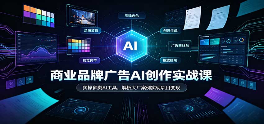 商业品牌广告AI创作实战课：实操多类AI工具，解析大厂案例实现项目变现-小二项目网