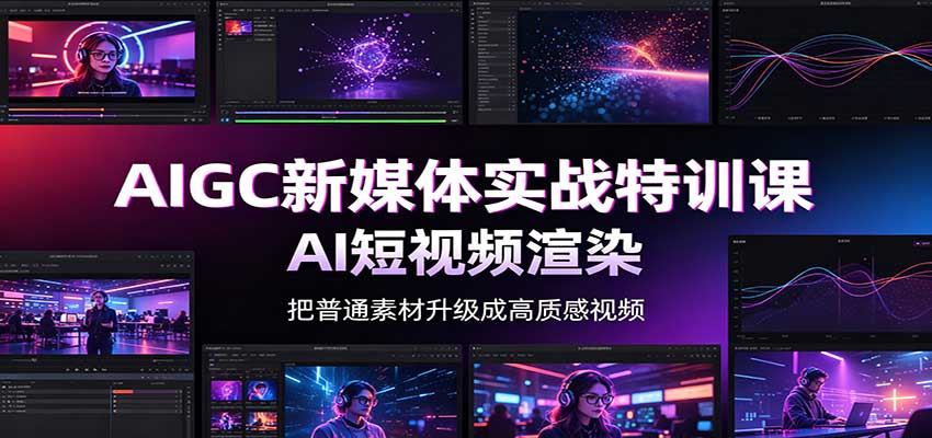 AIGC新媒体实战特训课：工具入门实操，AI短视频渲染，数字人商业视频制作-小二项目网