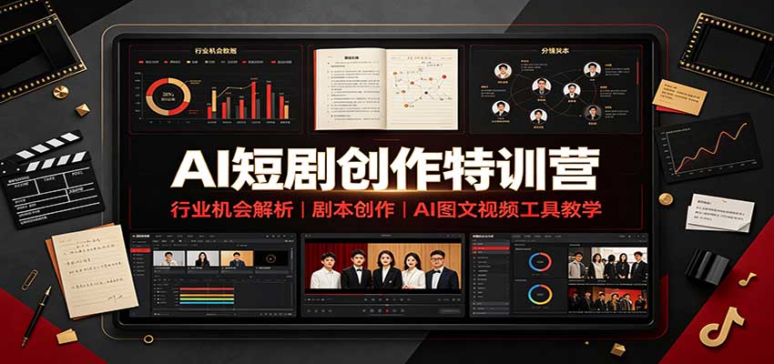 AI短剧创作特训营：行业机会解析，剧本创作，AI图文视频工具教学（文字版）-小二项目网