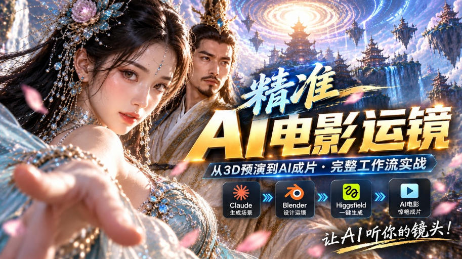 AI视频终于能精准运镜了！Claude+Blender+Higgsfield免费插件实测-小二项目网