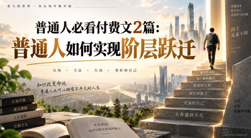 普通人必看付费文2篇：普通人如何实现阶层跃迁-小二项目网