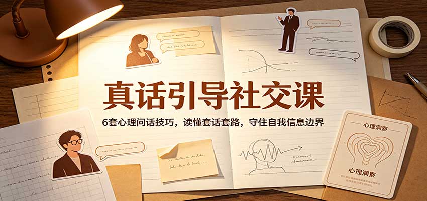 真话引导社交课:6套心理问话技巧,读懂套话套路,守住自我信息边界-小二项目网