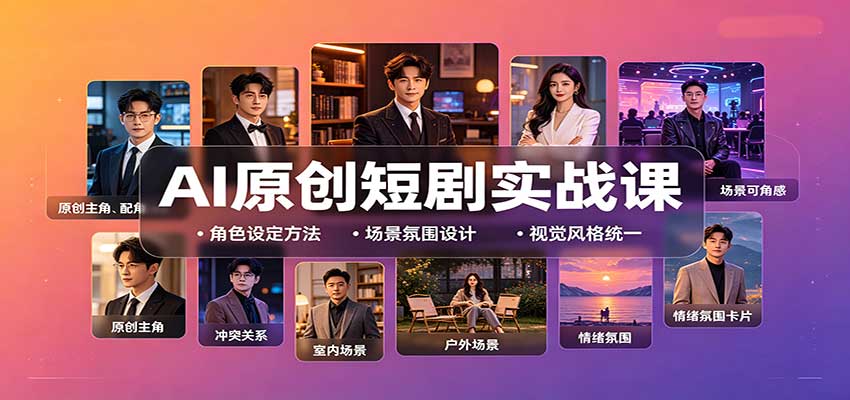 AI原创短剧实战课：从零搭建短剧创作全流程，批量产出可上线剧本-小二项目网