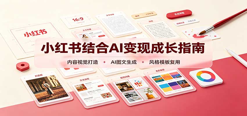 小红书结合AI变现成长指南：账号精准定位，内容视觉打造，搭建可复制流量获客体系-小二项目网