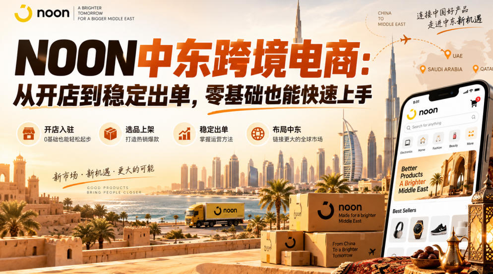 NOON中东跨境电商：从开店到稳定出单，零基础也能快速上手（更新2026）-小二项目网
