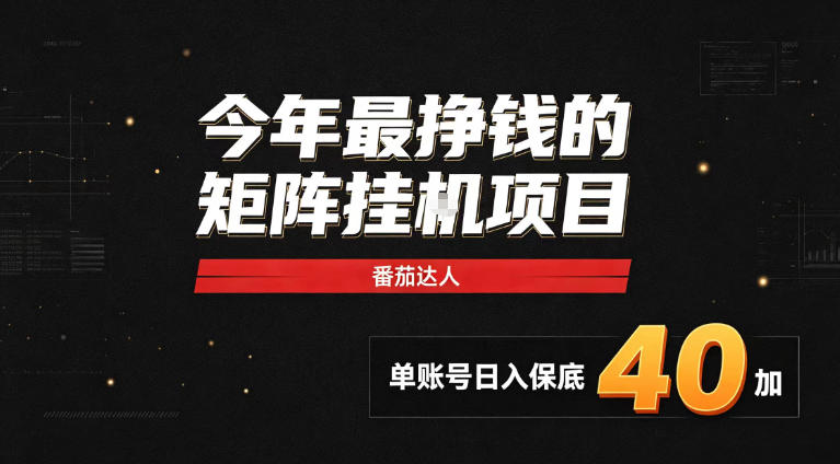 2026热门副业｜番茄达人矩阵全自动挂G项目，单账号保底日入40+，无需人工盯守【揭秘】-小二项目网