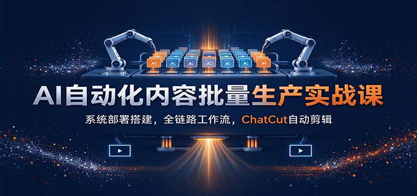 AI自动化内容批量生产实战课：系统部署搭建，全链路工作流，ChatCut自动剪辑-小二项目网