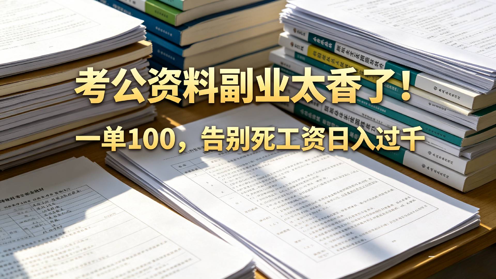 告别死工资,考公资料副业太香了!小红书1单100-小二项目网