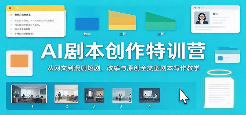 AI剧本创作特训营：从网文到漫剧短剧，改编与原创全类型剧本写作教学-小二项目网