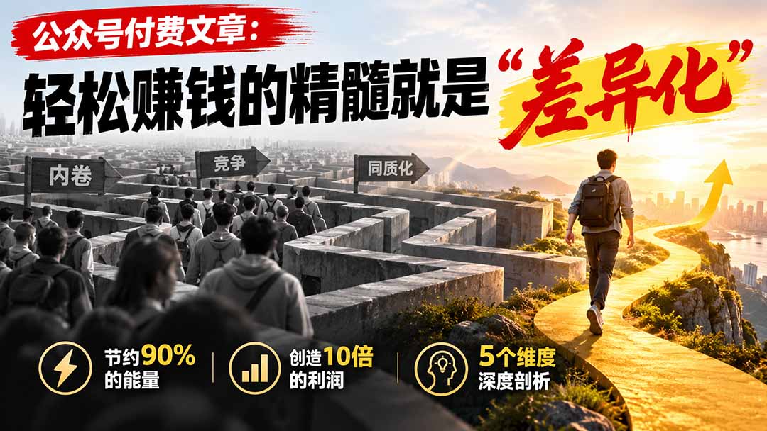 （20779期）公众号付费文章：轻松赚钱的精髓就是“差异化”-小二项目网